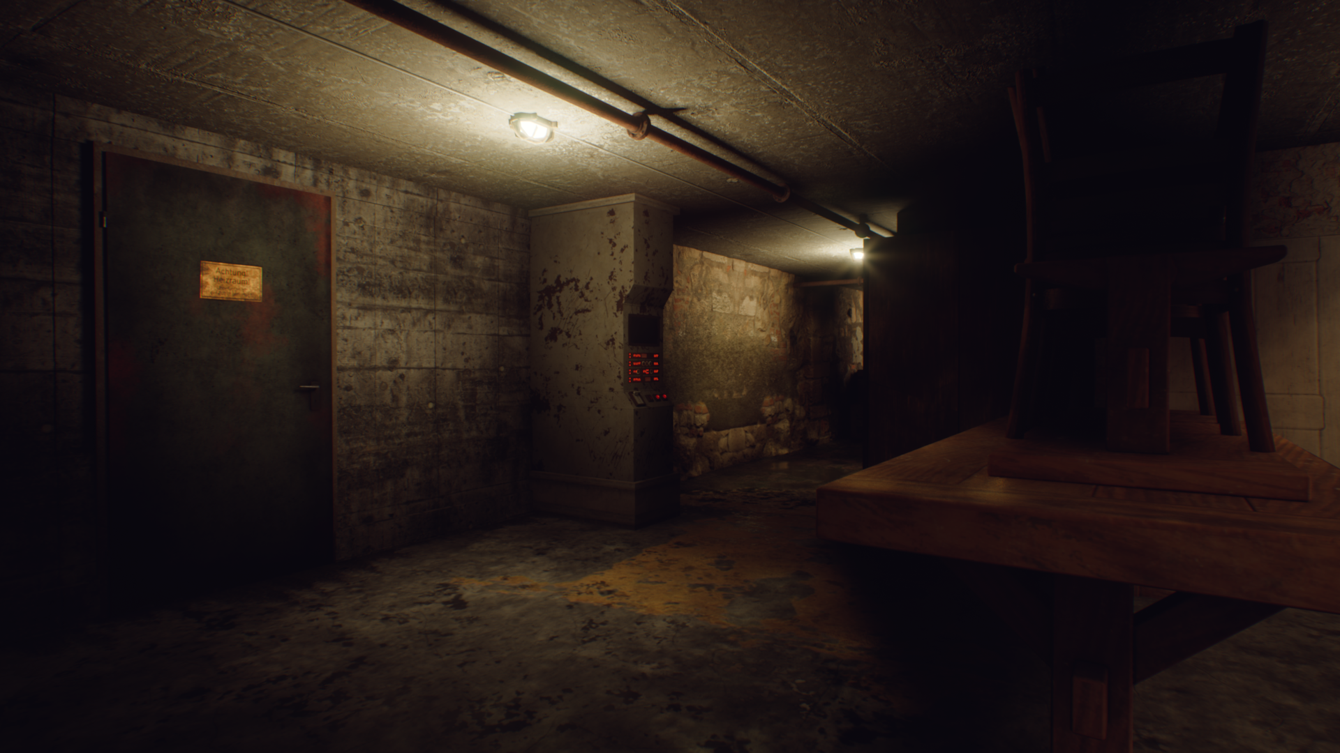 basement, looking towards the boiler room